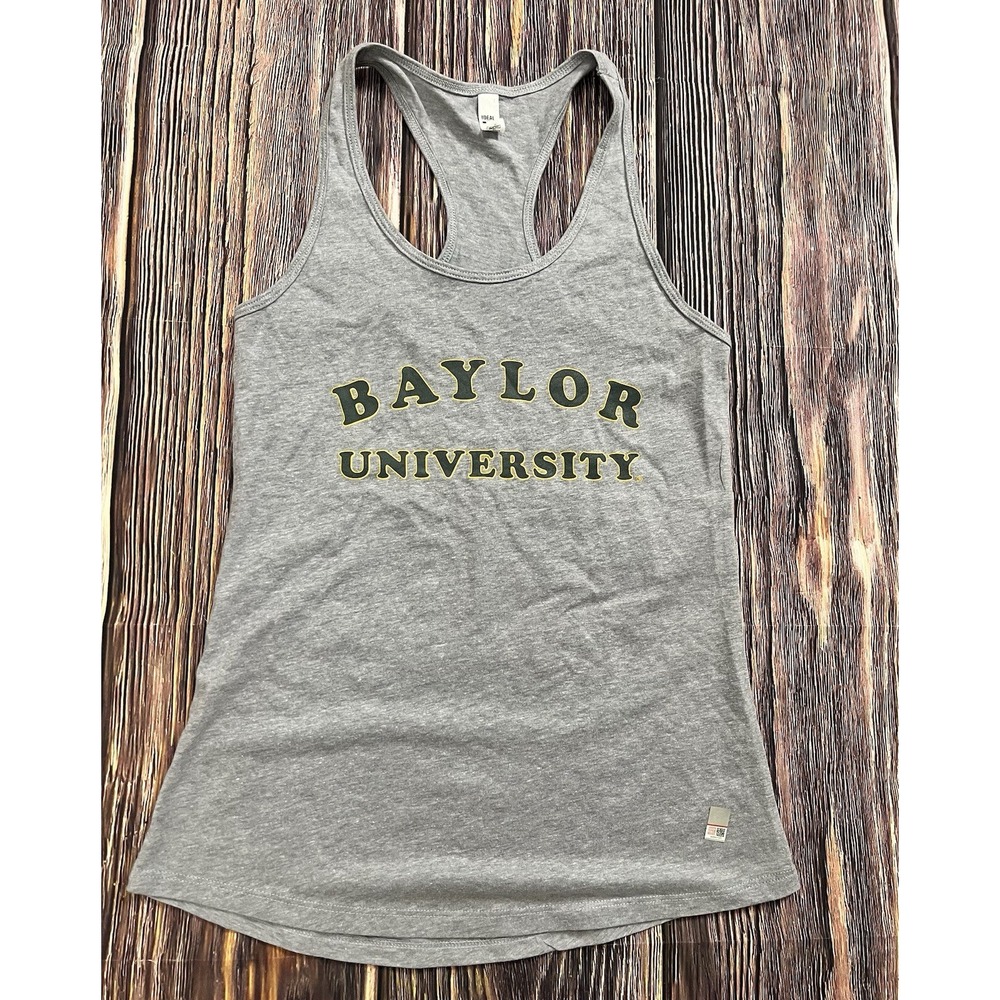 Women's Baylor Bears Athletic Cut Gray Racer Back Tank Top Size Medium